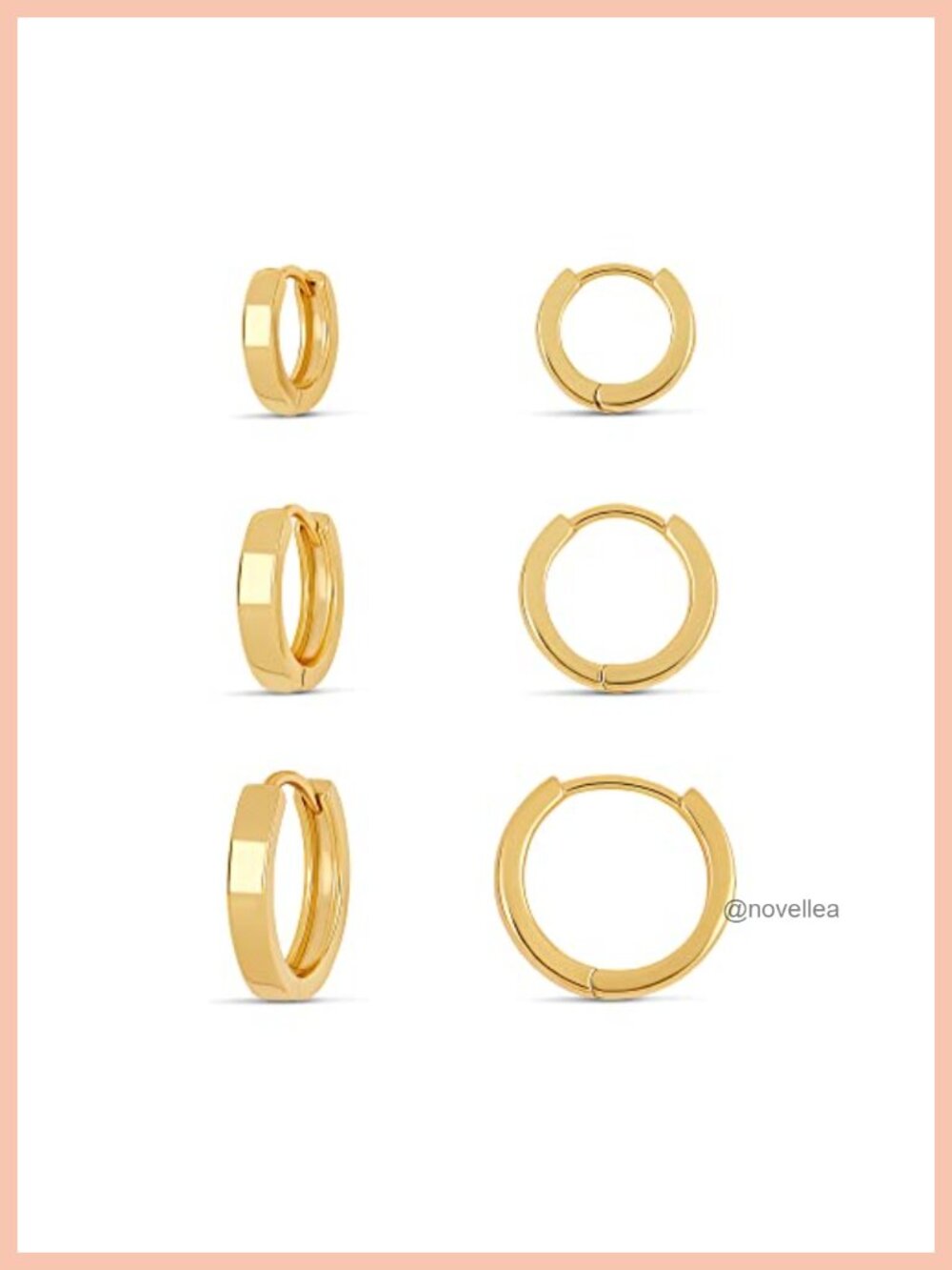 Milla Small Huggie Hoop Earrings 3 Pack Gold Plated Hypoallergenic Women's